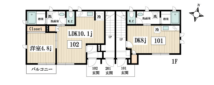 西武池袋線「大泉学園」徒歩１５分　L&C　エルアンドシー　ペット共生型マンション　１Ｆ　間取り・賃料