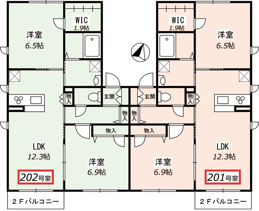 メゾン・ド・カトルＧ｜２Ｆ間取り図