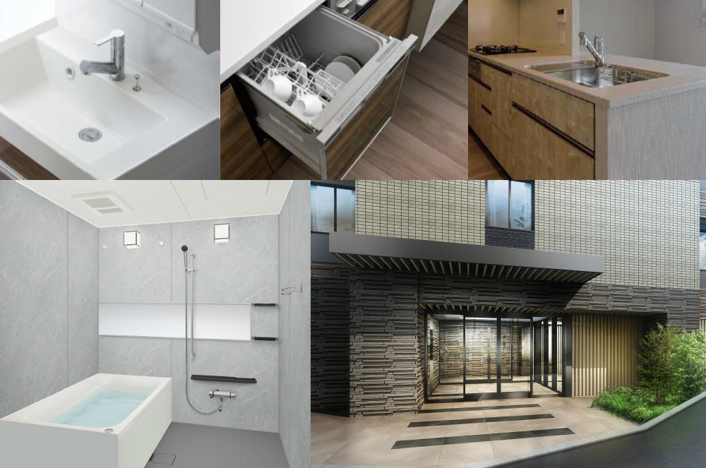 食洗機・タッチレス水栓・ハンズフリーキー・ナノイー発生器など快適性も兼備。<br>1LDK～3LDK、専有面積35.18㎡～66.04㎡